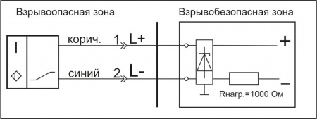 Датчик бесконтактный индуктивный взрывобезопасный стандарта "NAMUR" SNI 15-8-L-P12