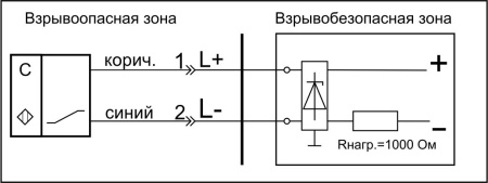 Бесконтактный емкостный датчик взрывобезопасный стандарта "NAMUR" SNE 27-25-L
