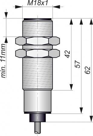 Датчик бесконтактный индуктивный взрывобезопасный стандарта "NAMUR" SNI 09-8-L-2-PG-HT 